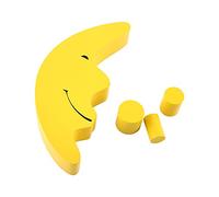 Generic Toddler Toys, Blocks For Toddlers 1-3 Puzzles For 2-4 Wooden Moon Shaped Balancing Blocks Kids Learning Toy Children (Yellow)
