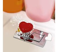 Generic Toilet Button Pusher Heart Shaped Press Helper for Women with Long Nails, Compact and Convenient Toilet Flusher Topper, Hygienic Plastic Design, Lightweight and Portable (Red)