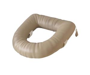 Generic Toilet Seat Cover Thick Cushion PU EVA Reusable Soft Raised Pad Cover Waterproof Washable Replacement Padded Cover Suitable, Khaki