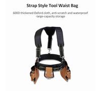 Generic Tool Belt, Adjustable Heavy Duty Tool Pouch Bag Belts for Men Electrician with Shoulder Strap and Waist for Carpenter, Electrician, Woodworker, Construction (Waist Pack A)