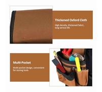 Generic Tool Belt, Tool Belts for Men Electrician with Shoulder Strap and Waist Adjustable Heavy Duty Pouch Bag for Carpenter, Electrician, Woodworker, Construction (Waist Pack A)