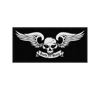 Grindstore Art Patch featuring A Bat Winged Skull for Death or Glory 14x8.5cm