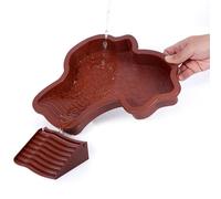 Géneric Tortoise Bath Dish, Tortoise Enclosure with Anti-Slip Ramp, Tortoises Water Bowl, Tortoises Bathing Pool Accessories (Brown)