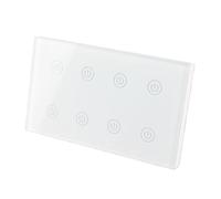 Generic Touch Light Switch 8 Gang Smart WiFi Wall Switch Panel for Home, High Sensitivity Wireless Control, PC Material, AC100-240V