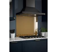 Generic Toughened Glass Kitchen Splashback, Brass, 900mm x 750mm | Handmade in the UK with a self-adhesive backing for quick wall installation, plus a 6mm thickness and 5-year guarantee.