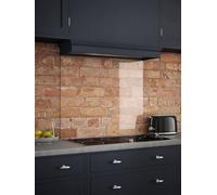 Generic Toughened Glass Kitchen Splashback with Satin, Clear Glass, 900mm | Includes complete fixing kit and pre-drilled 6mm panels to shield brickwork or wallpaper from cooker heat.