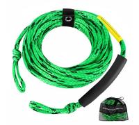 Generic Towing Rope Personal Watercraft Tow Rope Boat Attachment Polyethylene Braid Buoyancy Tubes Rust-Resistant Harness Suitable for Use, Green Black, 18M 3K