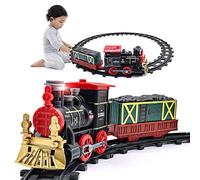 Generic Train Set, Electric Steam Engine Locomotive, Smoke, Lights & Sound, O Scale, 3+ Years, Vintage Whimsical, Unisex, Black