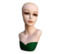 Generic Training Mannequin Head Manikin Female Face Stand Hairdresser Practice Doll Headband Holder Suitable for Salon Display Home Use Market, Green