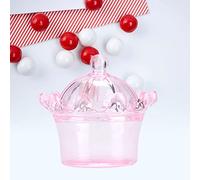 Generic Transparent Crown Plastic Candy Box for Weddings 12Pcs Sweet Gift Bags Lovely Design for Parties Blue (Pink)