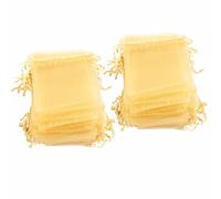 Generic Transparent Organza Bags 100PCS Drawstring Gift Bags for Wedding and Everyday Gifts (Gold)