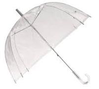 Generic Transparent Wedding Umbrella with Silver Handle, Deepest Dome for Protection, Clear Canopy, Medium Size, Indoor and Outdoor Use