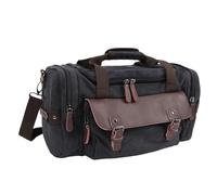 Generic Travel Bag Water Prevention Canvas Large Capacity Luggage Bag with Multiple Carry Methods for Short Trip Business Travel Durable Lightweight Stylish 18.5x9.8x9.4in (Black)