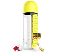 Generic Travel Kettle, Lightweight Plastic Water Bottle, 600ml Large Capacity Dual-use Design with Box for Working Outdoors (Yellow)
