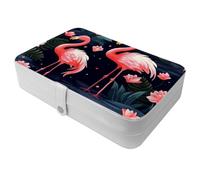 Generic Travel Large Tropical Jungle Pink Flamingo-737 Jewelry Box! Portable Organizer Case Perfect for Rings,Earrings,Necklace-For Fashionable Girls and Women on the Move - 1 Pack