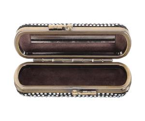 Generic Travel Makeup Case Lipstick Holder Cosmetic Storage Organizer with Mirror Alloy Anti-Breakage Design Prevents Lipstick from Messing up Handbag Chinese Style Antique Plating