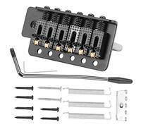 Generic Tremolo System with Roller Single Locking Vibrato Bridge for ST Guitar, Copper-Zinc Alloy, Easy Installation, Great Vibrato Control, Ideal for Musicians, Steel/Acrylic (Black)