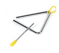 Generic Triangle Hand Percussion, Metal Triangular Percussion Instrument Simple Operation Loud and Crisp Tone Finely Processed Portable for Kindergarten (10 Inch)