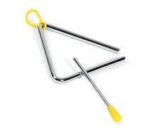 Generic Triangle Hand Percussion, Metal Triangular Percussion Instrument Simple Operation Loud and Crisp Tone Finely Processed Portable for Kindergarten (8 Inch)