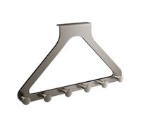 Generic Triangle Hanger Over The Door, Designed for Towel and Bag Organization with 6 Hooks, Gray