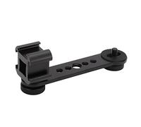 Generic Triple Cold Shoe Mount Plate Durable Aluminium Alloy for Microphone Stand, LED Light, Vlogs, Interviews, 4.8 X 1.65in (Black)