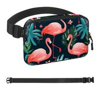 Generic Tropical Jungle Pink Flamingo Crossbody Fanny Pack for Men&Women,Belt Bag for Travel Casual Walking Running Hiking Cycling, 1.5x9.0x5.9in/4x23x15cm, Multicolor, 1.5x9.0x5.9in/4x23x15cm