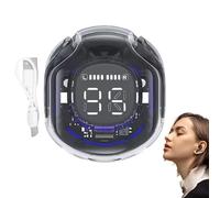 Generic True Wireless Earbuds Led Display | Clear Noise Cancelling Wireless Earphones - 5.4, Stereo Sound, Led Digital Display, Sweat Proof, In-Ear Touch Control Earbuds For Running, Transparent