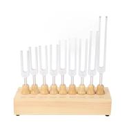 Generic Tuning Fork Set Tuning Forks Kit Fork Hammer Set 9 Solfeggio Forks for DNA Healing Chakra Sound Therapy 396Hz 528Hz 741Hz 852Hz 963Hz with Silicone Hammer Wooden