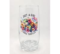 Generic Turtle Glass Tumbler. Unique Gift for Turtle Lovers. Glass, Holds 390ml, 16cm H x 6.5cm D, BPA Free