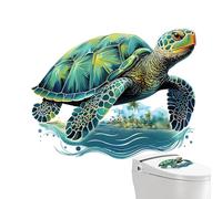 Generic Turtle Toilet Seat Decals - Sea Turtle Toilet Stickers | Sea Turtle Adhesive Bathroom Decals, Cartoon Toilet Lid Decals, Waterproof PVC Material, Multicolor, Unisex Style, Indoor Use