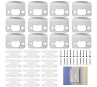 Generic Twelve Full Lip Door Strike Plates, Silver Stainless Steel Deadbolt, Round Corner-Door Reinforcement Kit Fits Locks and Standard Wood Doors
