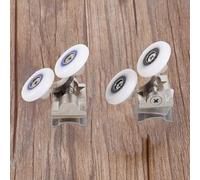 Generic Twin Top Bottom 26mm Zinc Alloy Shower Door Rollers Wheels, for 6mm Glass Doors, Suitable for Most Shower Enclosures