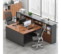 Generic Two Person Desk, Executive Style, Minimalist, 140x280x110cm (55.11x110.23x43.30in), For Home Office, Working, Writing, Gaming