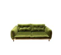 Generic Two Seat Sofa Miniature Couch Dollhouse Furniture Sofa Model With Realistic And Short Legs Upholstery suitable for collectors scene building indoor displays, Green