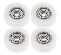 Generic U Groove Pulley Rollers Lightweight and Portable Nylon 4pcs White with Ball Bearings Drawer and Driving Machinery Accessories for Sliding Door Window Hardware for DIY and Hardware