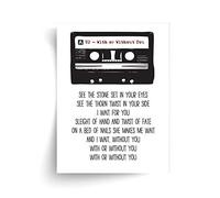Generic U2 With or Without You Lyrics Unframed Print