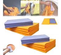 Generic Ultra-Absorbent Miracle Cleaning Shammy, 16pcs Multi-Purpose Non-Woven Reusable Washable Shammy Cloth for Car Drying, Yellow, Gray
