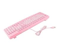 Generic UltraThin Cute Cartoon Keyboard USB Wired Silent for Home Office Laptop Computer Universal, Pink/Purple/Black and Pink, 104 Keys QWERTY English Layout Quiet Keyboard for Business Office,
