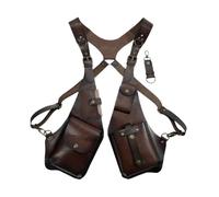 Generic Underarm Shoulder Bag PU Backpack Multi-Purpose Shoulder Bag Adjustable Shoulder Strap for Travel Festival Outdoor Cosplay Steampunk Medieval, Dark Brown