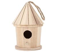 Generic Unfinished Bird House for Children, DIY Bird House Made of Wood, DIY-wooden Rounded for the Outdoor Garden