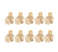 Generic Unfinished Wooden Robot Figures Flexible Joint for DIY Painting Crafts, Home Decoration, Chinese Cherry, 10PCS