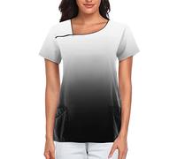 Generic Uniforms for Women Utility Shirt Healthcare Tunic Doctors Hospital Classic Fit Wrap Mock Healthcare Tunic Uniform Black Tunic Beauty Uniform with Pockets Work Tunics Healthcare