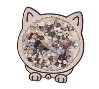 Generic Unique Animal Shape Wood Jigsaw Puzzle Fine Craftsmanship | Cat Lovers Adorable Decor | 135 Piece