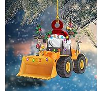 Generic Unique Christmas Tree Hanging Ornaments Featuring Excavator and Boat Designs for Festive Decor - Sturdy Iron, 10 * 9cm, 1 Unit (#1)
