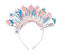 Generic Unique Transparent Light Blue Resin Crown Headband with Multicolor LED Lights Glowing Party Accessories for Music Festivals, Nightclubs (Glowing Headband)