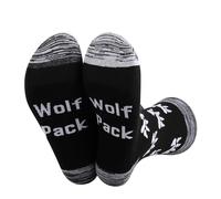 Generic Unisex Adult Wolf Lovers Animal Themed Socks Wolf Pack (Black-Wolf Pack, Size M, 1 Count)