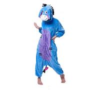 Generic Unisex Adults Onesie - Piglet Tigger Eeyore Donkey - XL (Height 180cm-190cm) - Blue - Animal Print, Hooded - Long Sleeve - Fleece - Winter