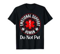 Generic Unisex-Adults T-Shirt, Black, Small, Short Sleeve, Classic Fit, Humorous Animal Print, Emotional Support Fun Human Do Not Pet Service Dog Lover
