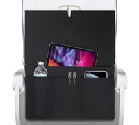 Generic Unisex Airplane Tray Table Cover, Black, Foldable Fabric Seat Back Organizer With Pockets, Reusable Tray Table Cover With Tablet Pocket, Soft Storage For Travel And Airplane Use