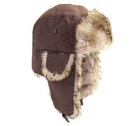 Generic Unisex Aviator Hat, Trapper Trooper Hat, Warm Winter Hats, Faux Fur, Ear Flap, Breathable, Windproof, Coffee